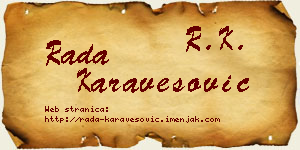 Rada Karavesović vizit kartica